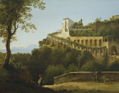 Couvent près de Naples, avec une vue de Capri - Pierre Athanase Chauvin